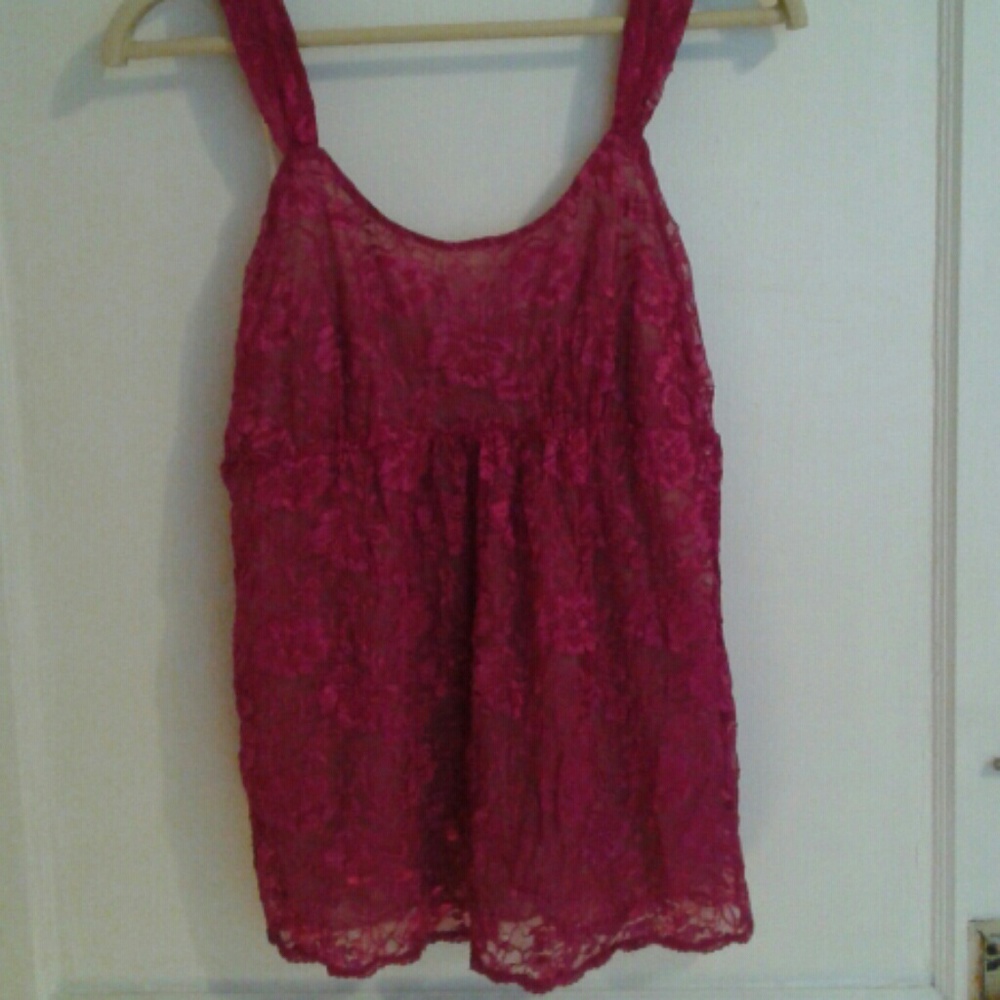 Hot pink lace formal camisole